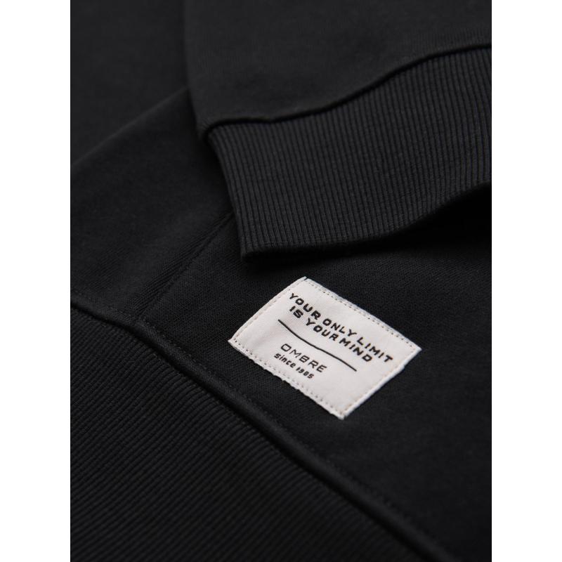 Pánská mikina BASIC s kapucí a klokaní kapsou – černá V5 B1674