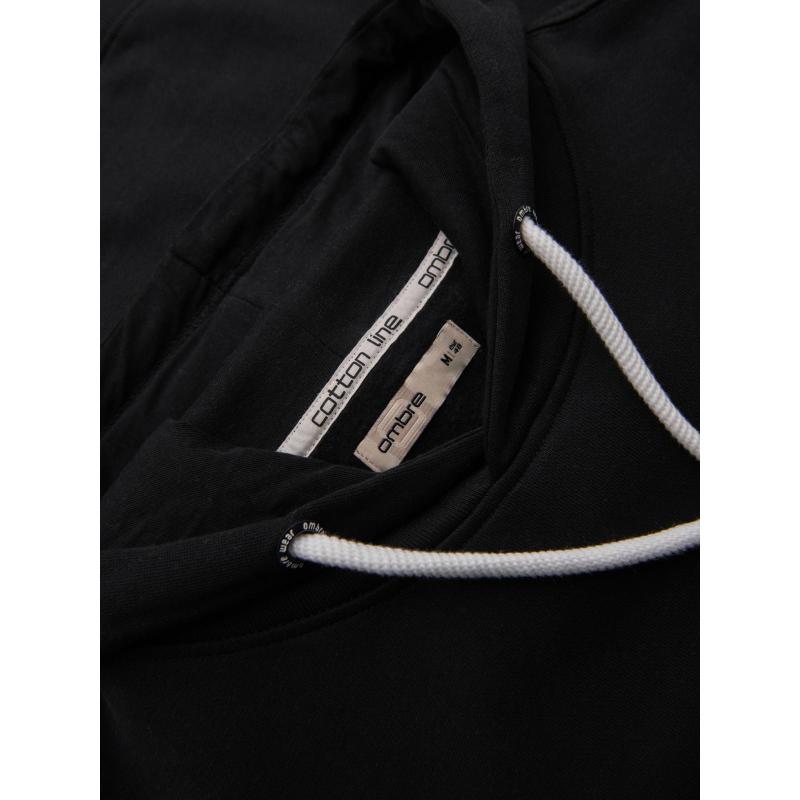 Pánská mikina BASIC s kapucí a klokaní kapsou – černá V5 B1674