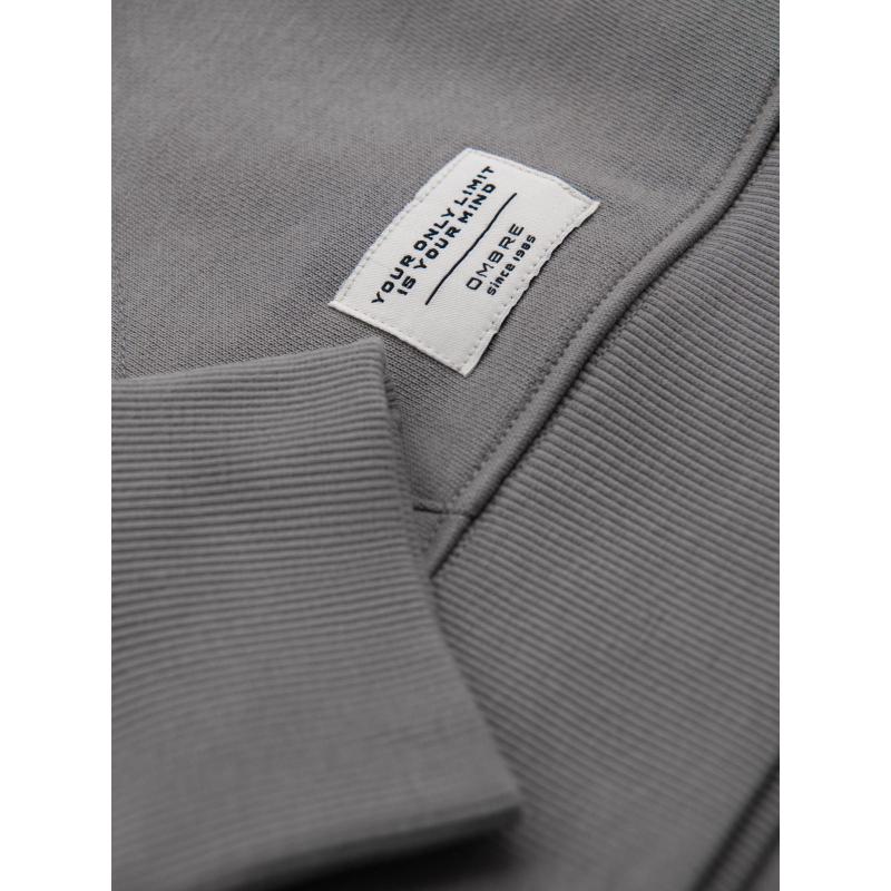 Pánská mikina BASIC s kapucí a klokaní kapsou – šedá V8 B1674