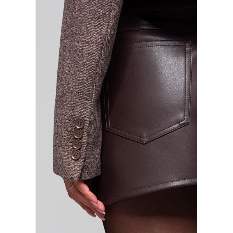 Dámská bunda LW-BLZB-0100 – hnědá