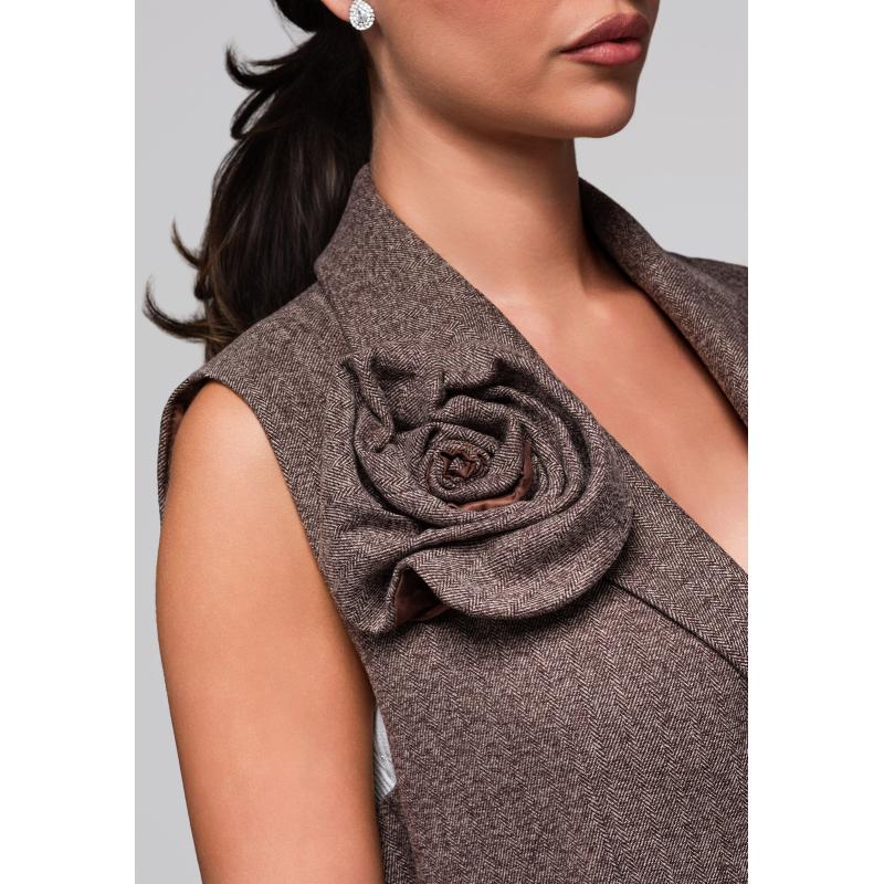 Dámská vesta LW-BLZV-0102 – hnědá