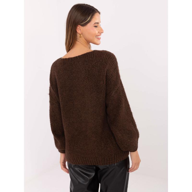Barna oversized pulóver egyszínű