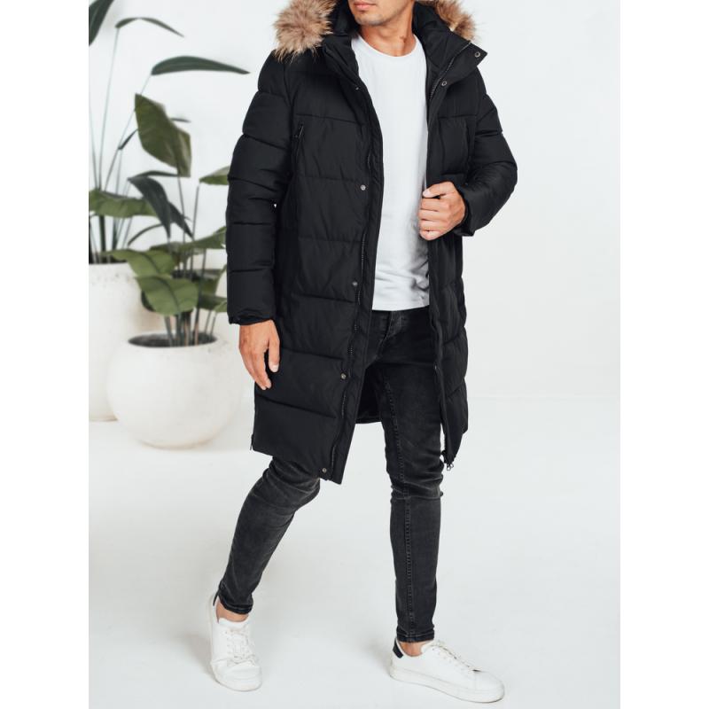 Pánska zimná prešívaná bunda, čierna