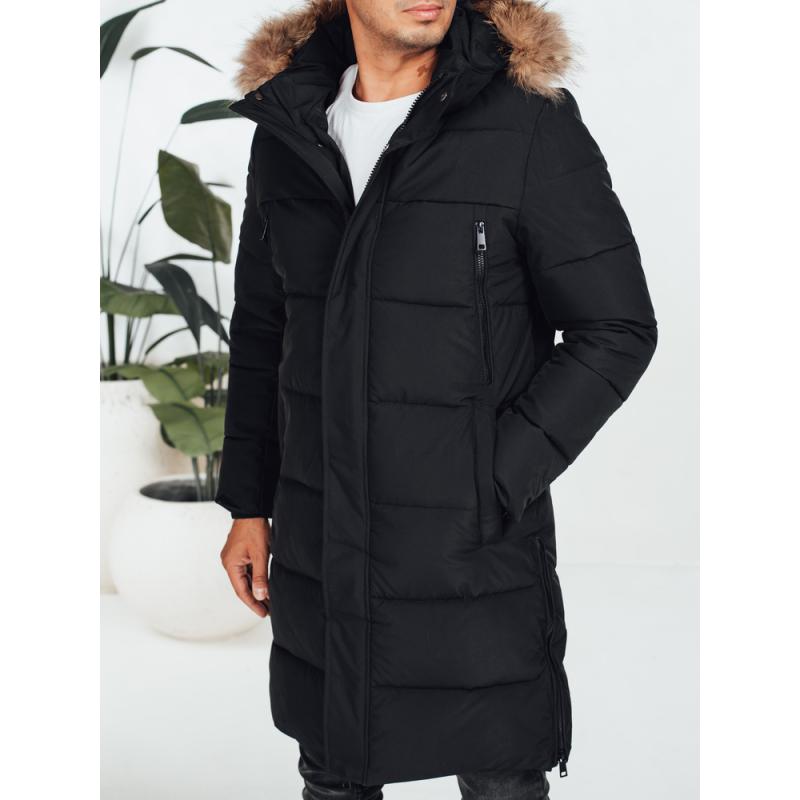 Pánska zimná prešívaná bunda, čierna