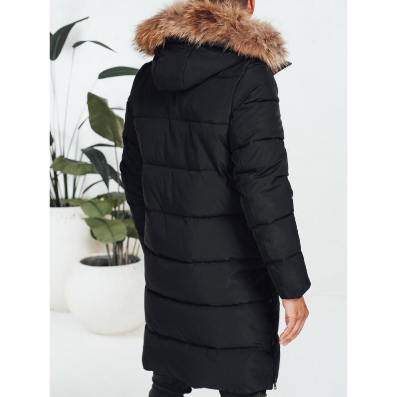 Pánska zimná prešívaná bunda, čierna