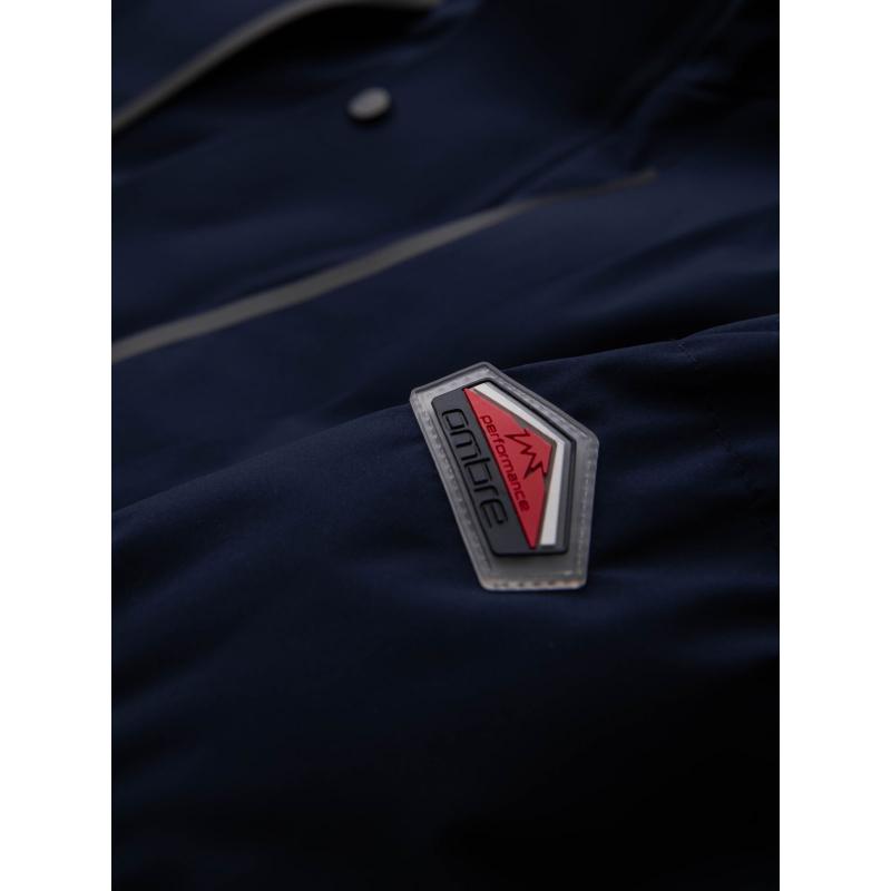 Férfi téli kabát levehető kapucnival, vízálló anyagból – sötétkék V1 OM-JAHP-0306