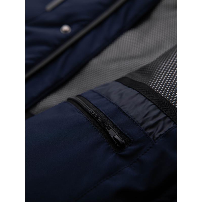 Férfi téli kabát levehető kapucnival, vízálló anyagból – sötétkék V1 OM-JAHP-0306