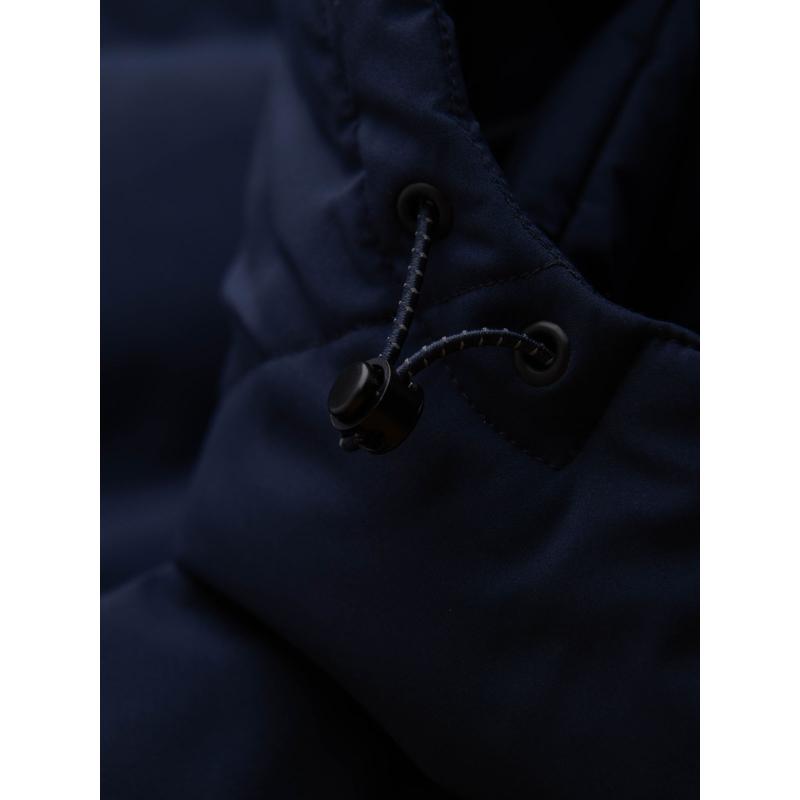 Férfi téli kabát levehető kapucnival, vízálló anyagból – sötétkék V1 OM-JAHP-0306
