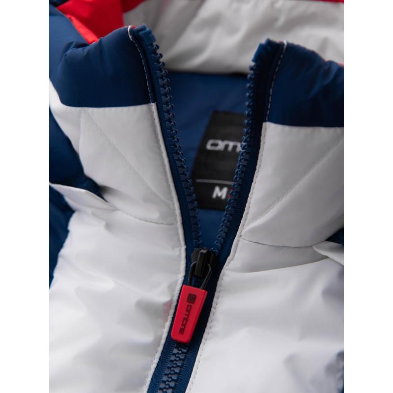 Barevná retro pánská sportovní bunda – modrá a bílá V1 OM-JALP-0296