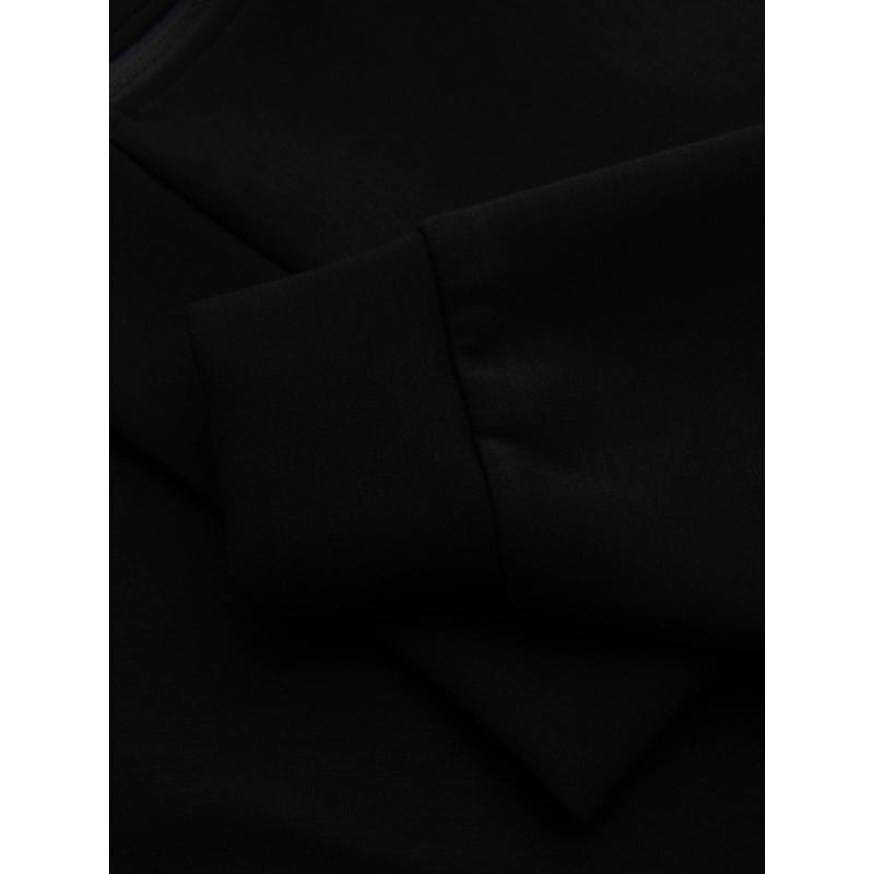 Pánská mikina bez knoflíků se stojáčkem a kapucí – černá V1 OM-SSZP-0216