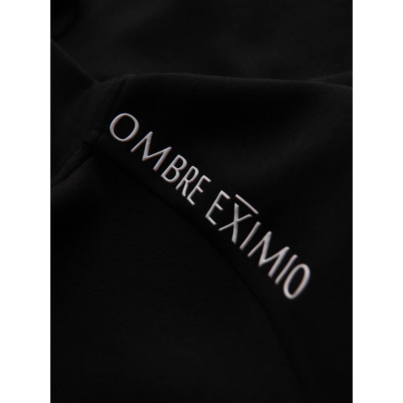 Pánská mikina bez knoflíků se stojáčkem a kapucí – černá V1 OM-SSZP-0216