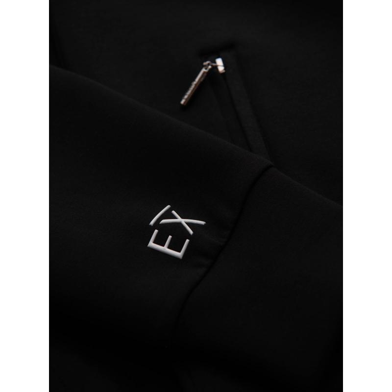 Pánská mikina bez knoflíků se stojáčkem a kapucí – černá V1 OM-SSZP-0216