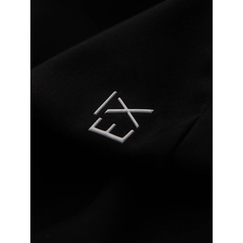 Pánská mikina s vysokým límcem bez knoflíků a kontrastním potiskem – černá V1 OM-SSZP-0211