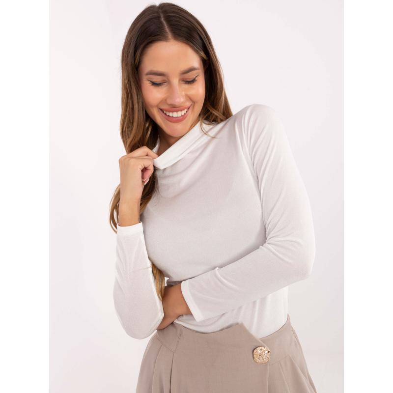 Ecru blúz hosszú ujjakkal és fél nyakkivágással RUE PARIS.