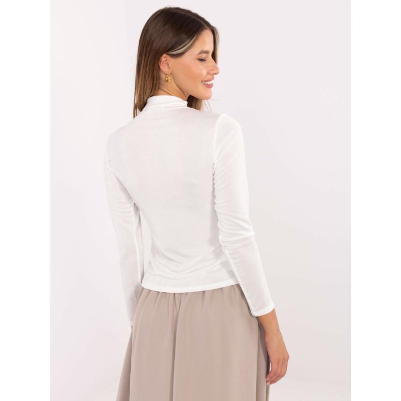 Ecru blúz hosszú ujjakkal és fél nyakkivágással RUE PARIS.