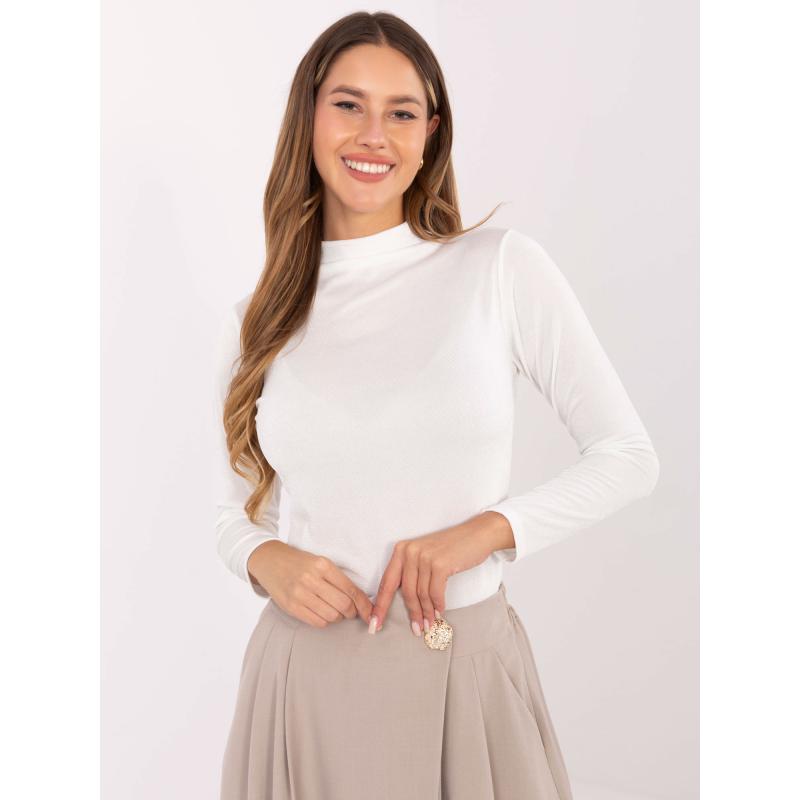 Ecru blúz hosszú ujjakkal és fél nyakkivágással RUE PARIS.