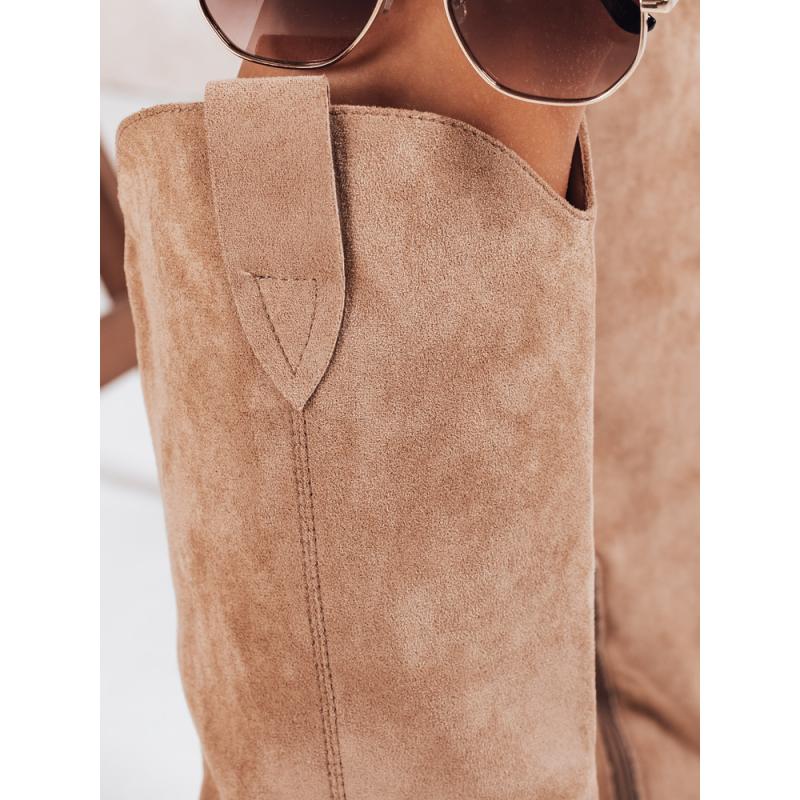 Női szarvasbőr cowboy cipő, bézs