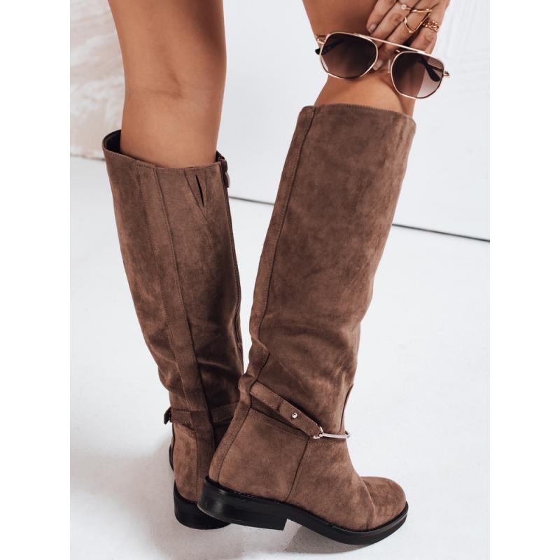 Dámske semišové topánky, hnedé