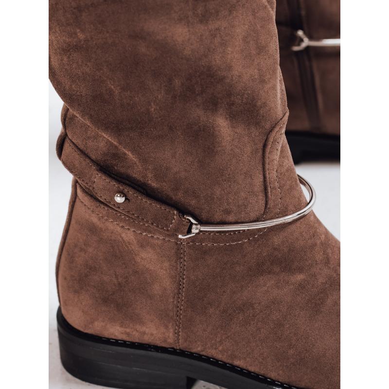 Dámske semišové topánky, hnedé
