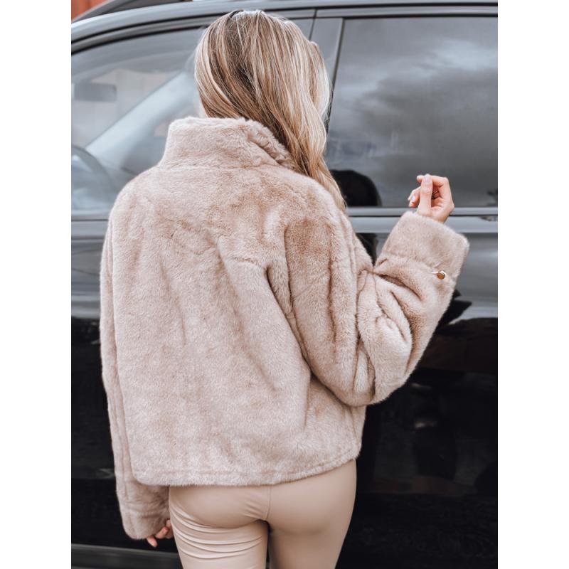 Női rövid bunda, bézs