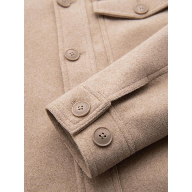 Pánská košilová bunda – béžová V1 OM-JANP-0291