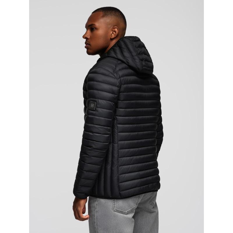 Ultraľahká pánska bunda z prírodného peria s úložným vakom – čierna V1 OM-JALP-0211