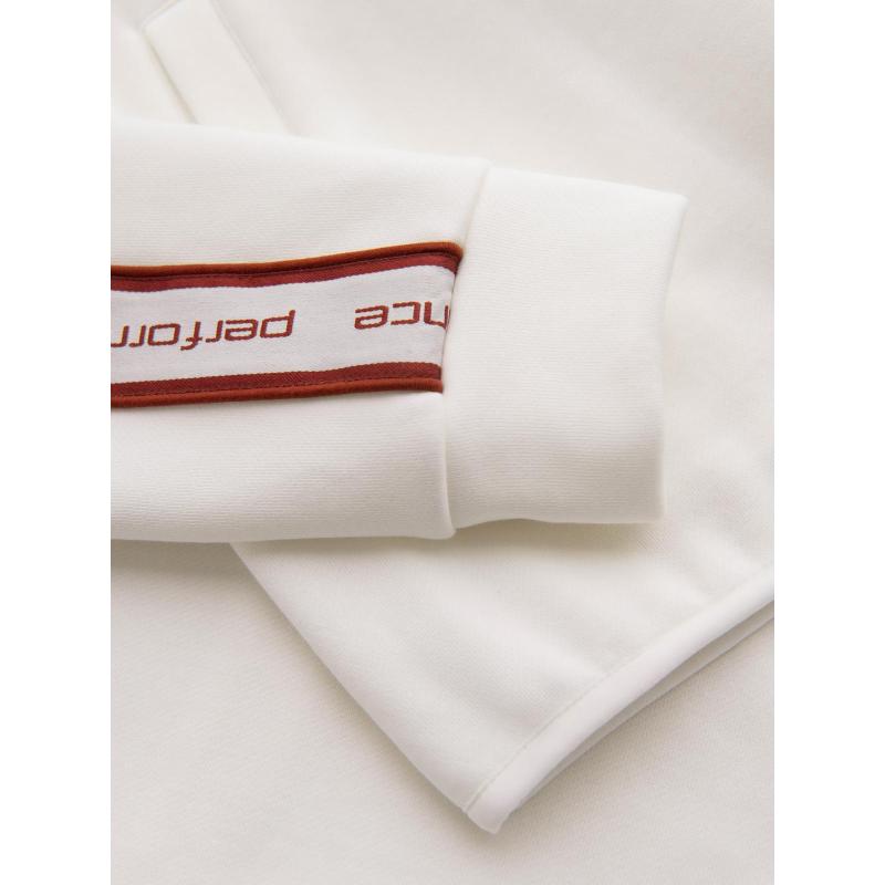 Pánská mikina bez knoflíků s lemováním a vysokým límcem – krémová V2 OM-SSZP-0224