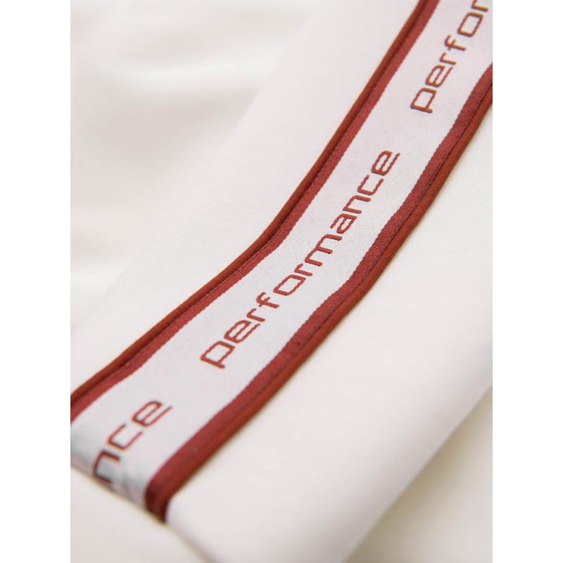 Pánská mikina bez knoflíků s lemováním a vysokým límcem – krémová V2 OM-SSZP-0224