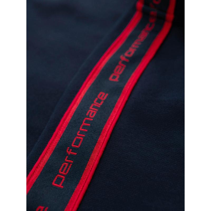 Pánská mikina bez knoflíků s lemováním a vysokým límcem – tmavě modrá V3 OM-SSZP-0224