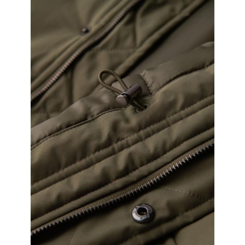 Klasszikus férfi hosszú kabát – olíva V3 OM-JAPJ-0313