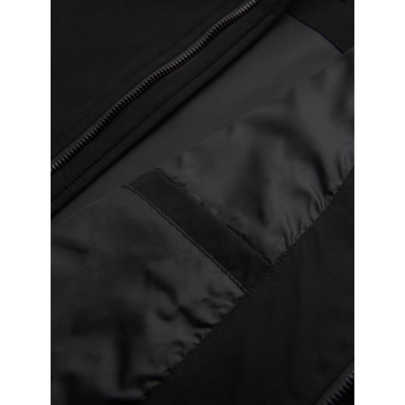 Pánska bunda s kapucňou a vysokým golierom – čierna V1 OM-JANP-0222