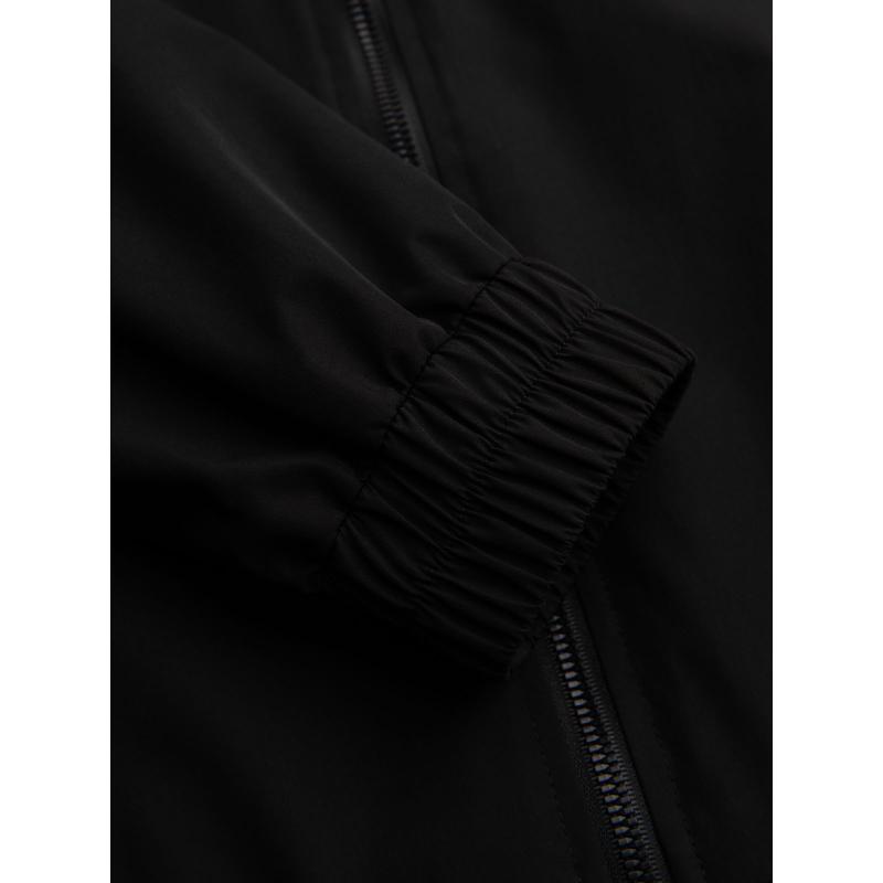 Pánska bunda s kapucňou a vysokým golierom – čierna V1 OM-JANP-0222