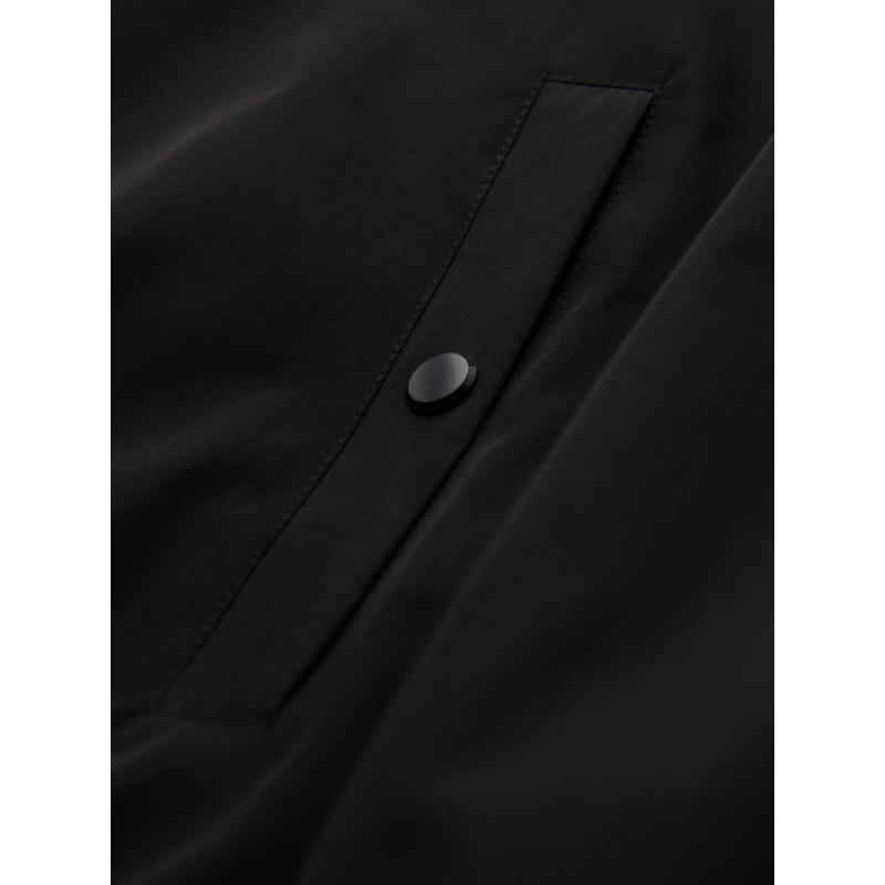 Pánska bunda s kapucňou a vysokým golierom – čierna V1 OM-JANP-0222