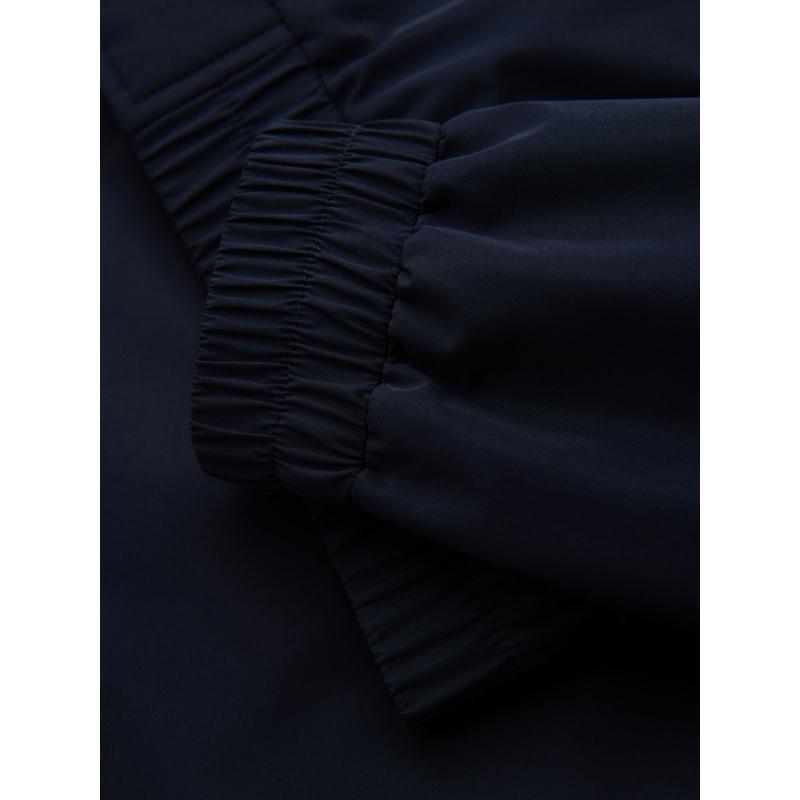 Férfi kabát kapucnival és magas gallérral – sötétkék V2 OM-JANP-0222