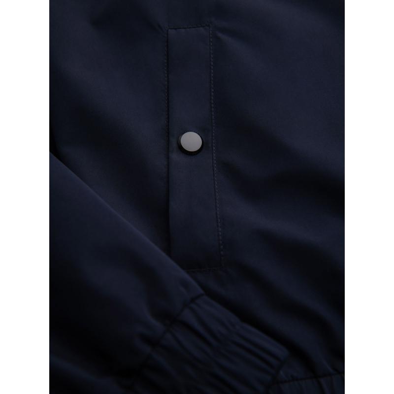 Férfi kabát kapucnival és magas gallérral – sötétkék V2 OM-JANP-0222