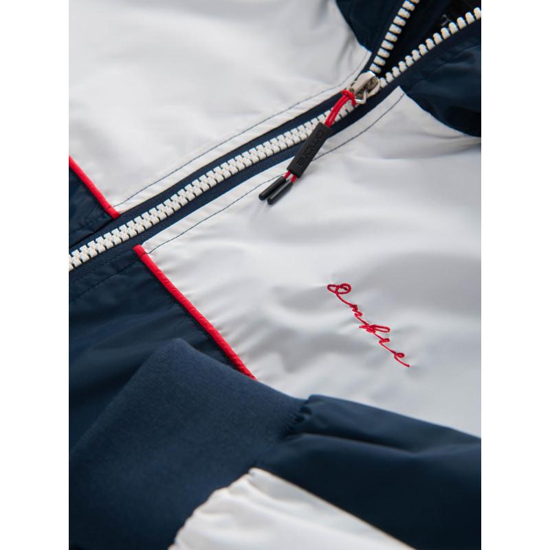 Pánská kontrastní větrovka s kapucí – tmavě modrá a bílá V1 OM-JANP-0228