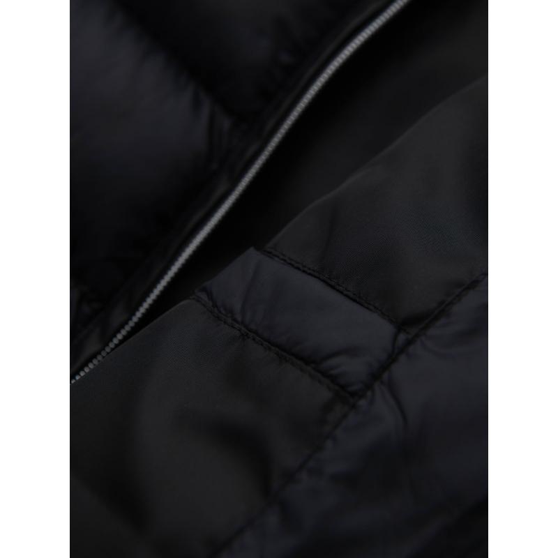 Pánska prešívaná klasická bunda so stojatým golierom – čierna V1 OM-JALP-0261