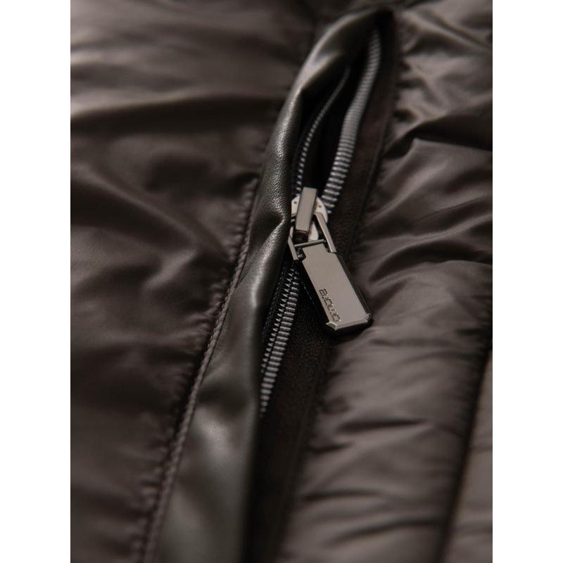 Klasszikus, steppelt férfi kabát állógallérral – olíva V3 OM-JALP-0261