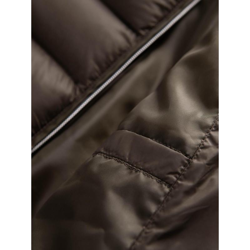 Klasszikus, steppelt férfi kabát állógallérral – olíva V3 OM-JALP-0261