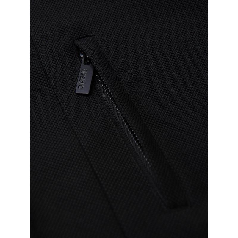 Férfi kabát magas gallérral és strukturált szabással – fekete V1 OM-COWC-0136