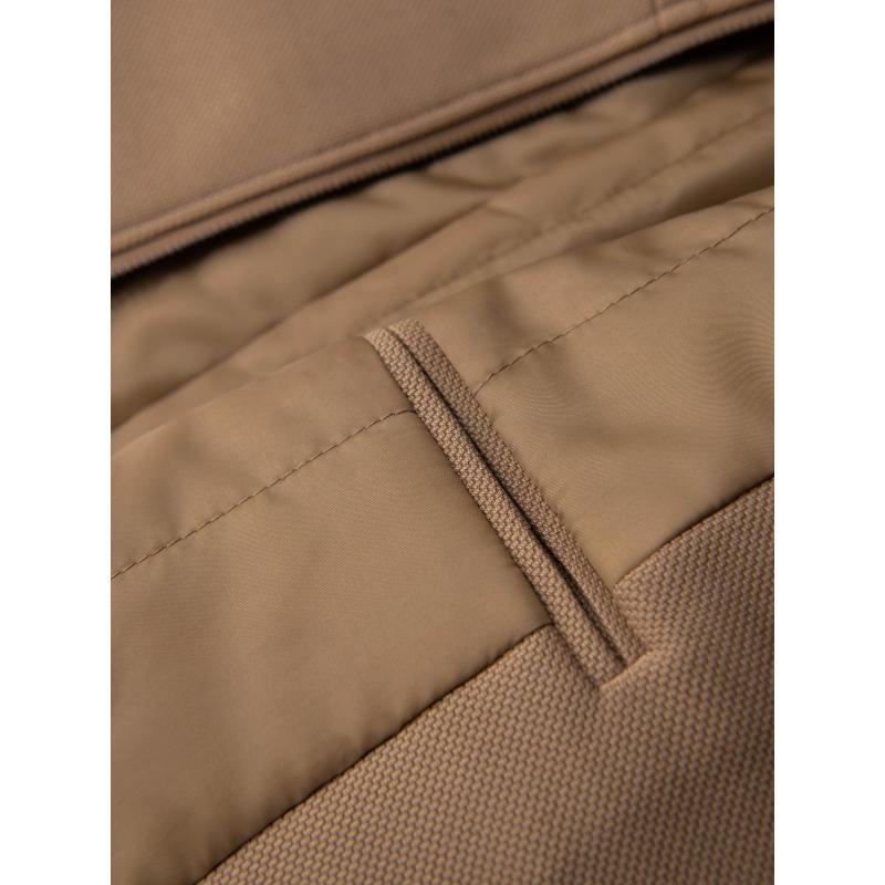 Strukturált férfi kabát magas gallérral – világosbarna V4 OM-COWC-0136