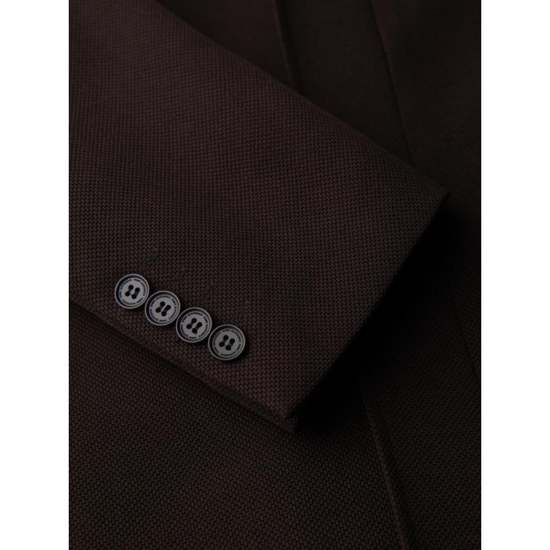 Strukturált férfi kabát magas gallérral – sötétbarna V5 OM-COWC-0136