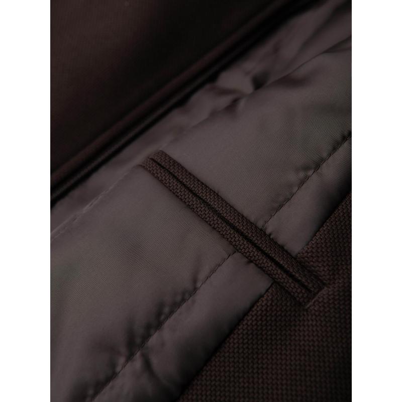 Strukturált férfi kabát magas gallérral – sötétbarna V5 OM-COWC-0136