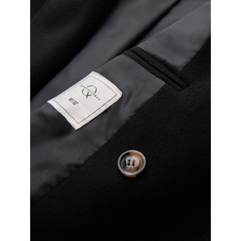 Férfi kabát két soros gombolással és díszgombokkal – fekete V2 OM-COWC-0137