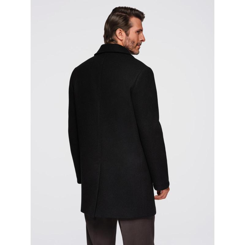 Férfi kabát két soros gombolással és díszgombokkal – fekete V2 OM-COWC-0137
