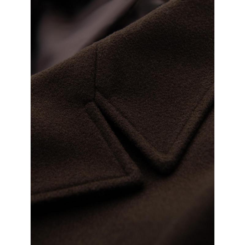 Férfi kabát két soros gombolással és díszgombokkal – sötétbarna V3 OM-COWC-0137