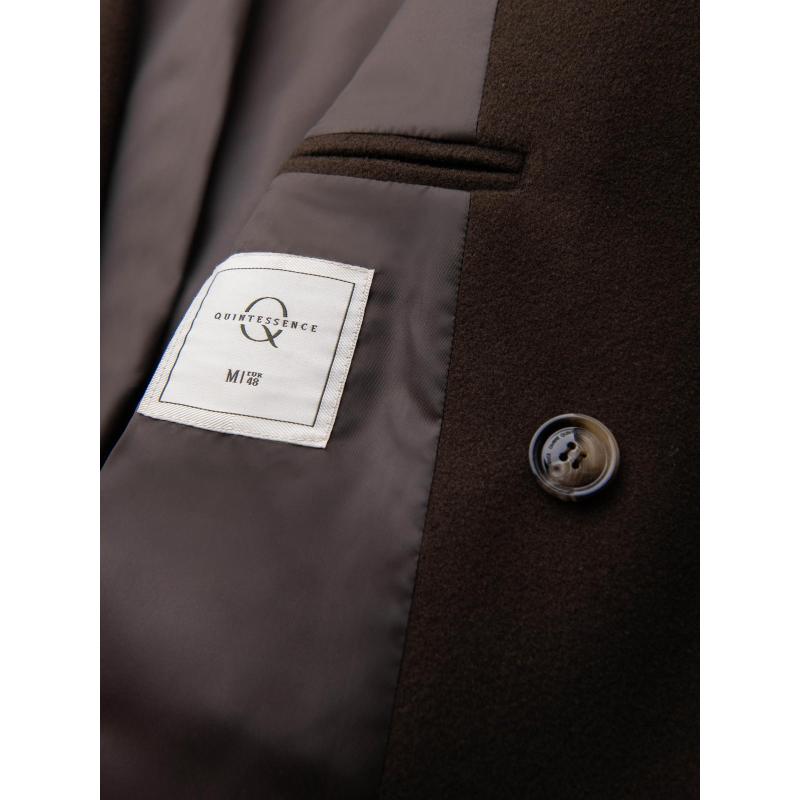 Férfi kabát két soros gombolással és díszgombokkal – sötétbarna V3 OM-COWC-0137
