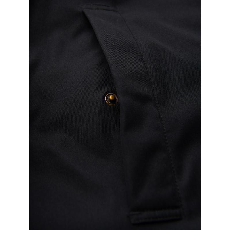 Elegantná pánska bunda s vreckami a kapucňou – čierna V1 OM-JAPJ-0287