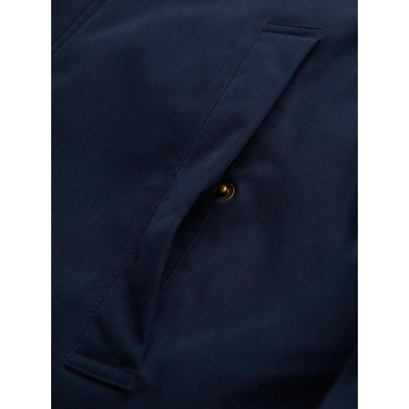 Elegáns férfi kabát zsebekkel és kapucnival – sötétkék V2 OM-JAPJ-0287