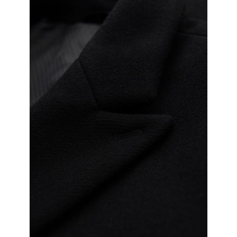 Férfi gyapjú kabát két soros gombos záródással – fekete V2 OM-COWC-0133